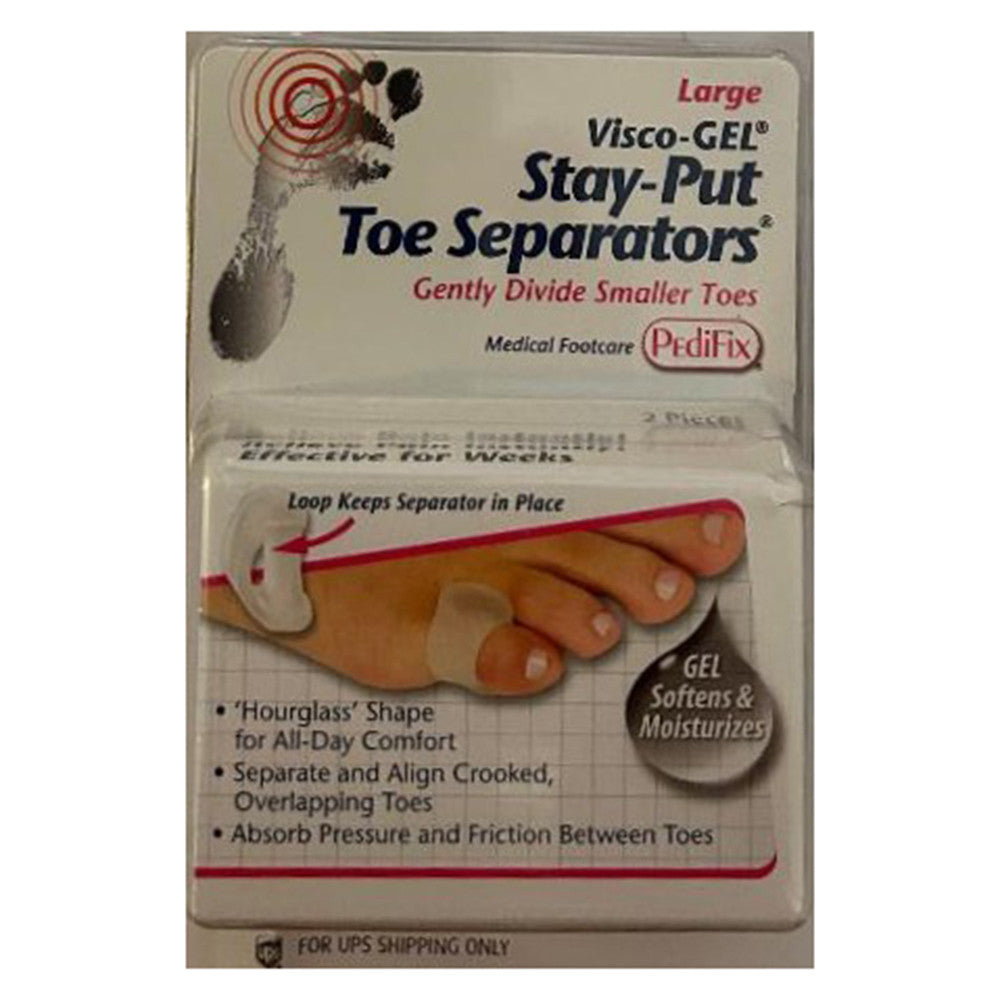 Pedifix Visco Gel Stay Put Toe Separators, Large, 2 Ea